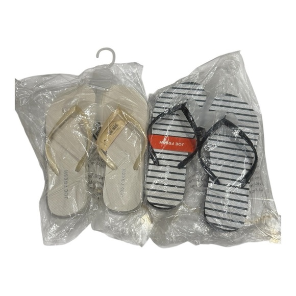 Joe Fresh Shoes - Joe Fresh Flip Flops Set Black Striped and Champagne Size 6